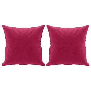 vidaXL Coussins d&eacute;coratifs lot de 2 Rouge bordeaux 40x40 cm Velours
