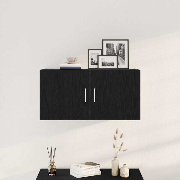 vidaXL Armoire murale ch&ecirc;ne noir 80x39x40 cm bois d'ing&eacute;nierie