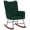 vidaXL Chaise &agrave; bascule Vert fonc&eacute; Velours