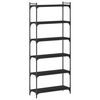 vidaXL Biblioth&egrave;que 6 niveaux noir 80x30x188 cm bois d'ing&eacute;nierie