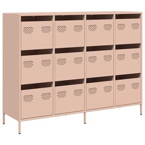 vidaXL Buffet rose 135x39x103,5 cm acier laminé à froid