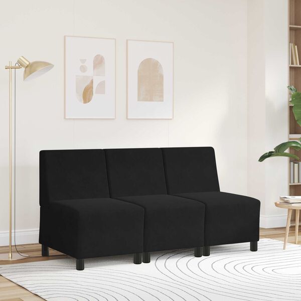 vidaXL | Unit&eacute; de Sofa Modulaire Sans Accoudoirs | Noir 55 x 74 x 82 cm