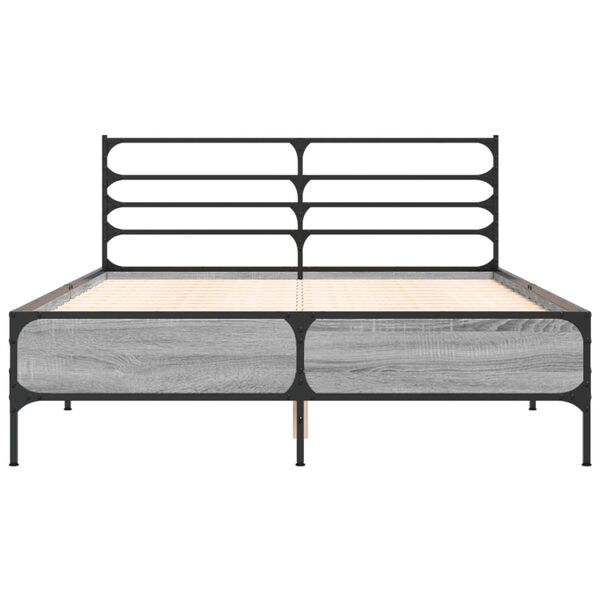 vidaXL Cadre de lit sans matelas sonoma gris 120x200 cm
