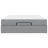 vidaXL Cadre de lit avec matelas avec matelas 2 pcs Gris clair tissu