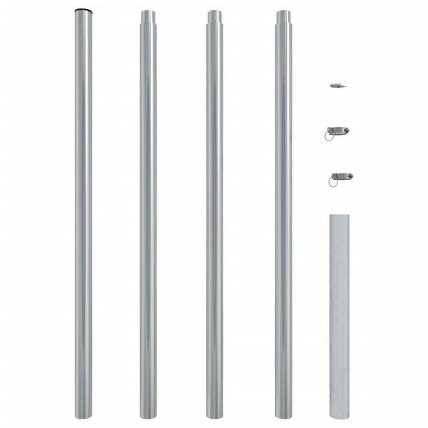 vidaXL M&acirc;t de parasol 400 cm Acier inoxydable