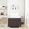 vidaXL Cadre de lit avec matelas Marron fonc&eacute; 100 x 200 cm tissu