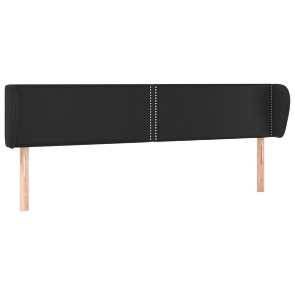 vidaXL Tête de lit avec oreilles Noir 163x23x78/88 cm Similicuir