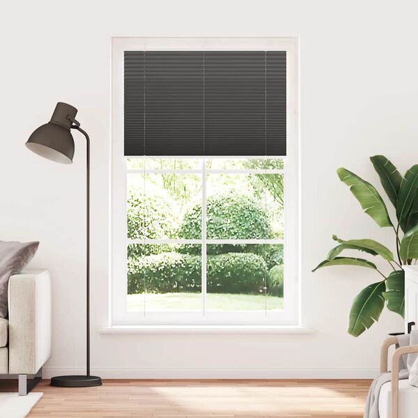 vidaXL Store pliss&eacute; noir 115x200 cm largeur du tissu 114,4cm polyester