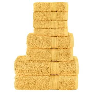 vidaXL Ensemble de serviettes de qualit&eacute; sup&eacute;rieure SOLUND 8 pcs dor&eacute;