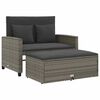 vidaXL Canap&eacute; de jardin 2 places avec coussins gris r&eacute;sine tress&eacute;e