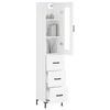 vidaXL Buffet haut Blanc 34,5x34x180 cm Bois d'ing&eacute;nierie