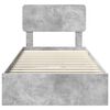 vidaXL Lit de Rangement Gris b&eacute;ton 90 x 200 cm Bois d'ing&eacute;nierie