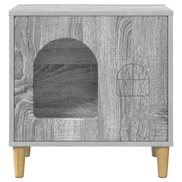 vidaXL Maison pour chat Gris Sonoma 51 x 30 x 52 cm Bois d'ing&eacute;nierie