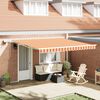 vidaXL Auvent R&eacute;tractable avec jaune et orange 400 &times;300 cm tissu