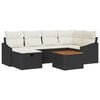 vidaXL Ensemble de canap&eacute; de jardin 7 pc Noir polyrotin
