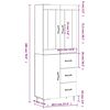 vidaXL Buffet haut Sonoma gris 69,5x34x180 cm Bois d'ing&eacute;nierie