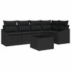 vidaXL Ensemble de Canapés avec coussin 6 pcs Noir polyrotin