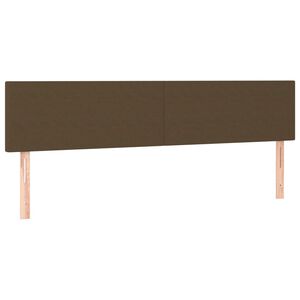vidaXL T&ecirc;tes de lit Marron fonc&eacute; 180 x 5 x 78/88 cm Tissu
