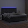 vidaXL Sommier &agrave; lattes de lit avec matelas et LED Noir 200x200 cm