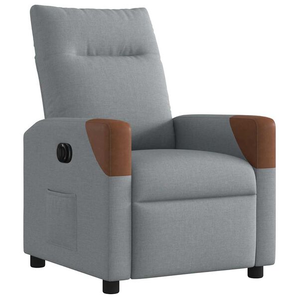 vidaXL Fauteuil inclinable &eacute;lectrique Gris clair Tissu
