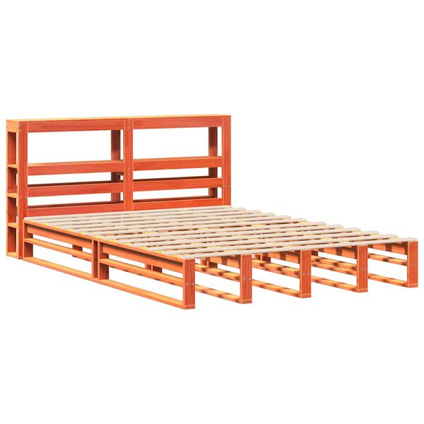 vidaXL Cadre de lit sans matelas cire marron 120x190cm bois pin massif