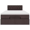 vidaXL Lit ottoman avec matelas marron fonc&eacute; 120x200 cm tissu