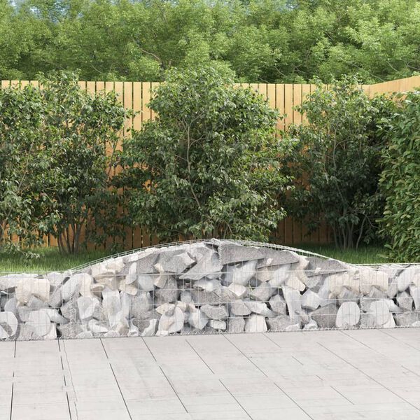 vidaXL Paniers &agrave; gabions arqu&eacute;s 15 pcs 400x30x40/60 cm Fer galvanis&eacute;