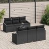 vidaXL Ensemble de Canap&eacute;s avec coussin 7 pcs Noir polyrotin