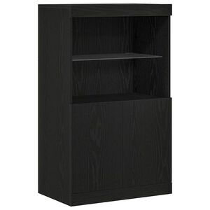 vidaXL Buffet LED Noir 60 x 37 x 100 cm Bois d'ing&eacute;nierie