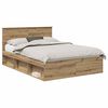 vidaXL Cadre de lit Ch&ecirc;ne artisan 150 x 200 cm Bois d'ing&eacute;nierie