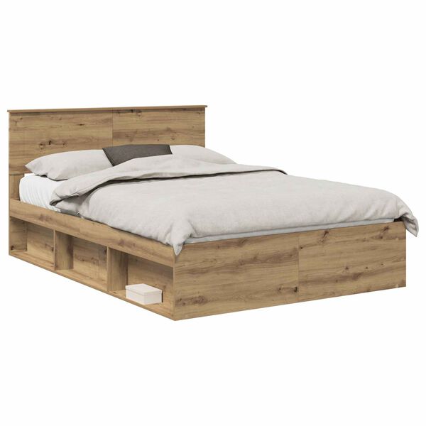 vidaXL Cadre de lit Ch&ecirc;ne artisan 150 x 200 cm Bois d'ing&eacute;nierie