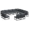 vidaXL Ensemble de canap&eacute; de jardin 12 pc Noir Aluminium