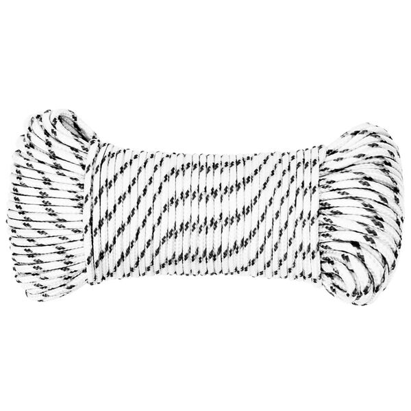 vidaXL Corde de bateau tress&eacute; Blanc 5 mmx25 m Polyester
