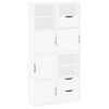 vidaXL Armoires lat&eacute;rales 4 pcs ODDA blanc 40x24x79 cm bois massif pin