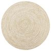 vidaXL Tapis fait &agrave; la main Jute Blanc et naturel 90 cm