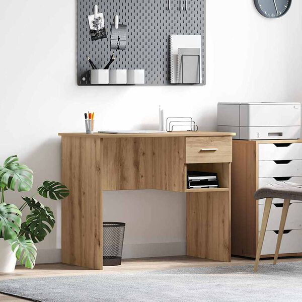 vidaXL Bureau chêne artisanal 90 x 49.5 x 75 cm Bois d'ingénierie