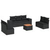 vidaXL Salon de jardin 8 pcs avec coussins noir r&eacute;sine tress&eacute;e