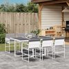 vidaXL Ensemble &agrave; manger de jardin avec coussins 7 pcs blanc textil&egrave;ne