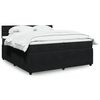 vidaXL Sommier &agrave; lattes de lit et matelas Noir 200x200 cm Velours
