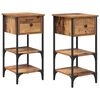 vidaXL Cabinet de chevet 2 pc Marron 33,5 x 36 x 70 cm