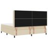 vidaXL Lit &agrave; ressort LED avec matelas Cr&egrave;me 200 x 200 cm tissu