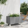 vidaXL Jardini&egrave;re &agrave; roulettes gris clair 80x50x54 cm PP