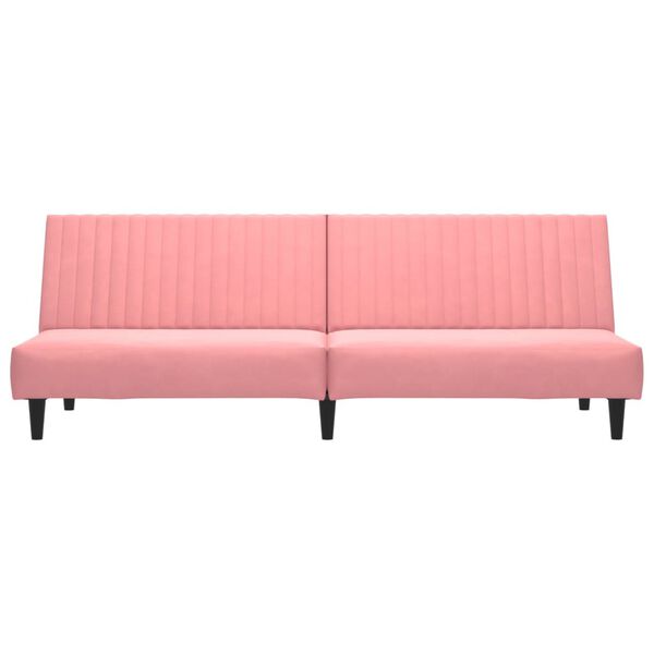 vidaXL Canap&eacute;-lit &agrave; 2 places rose velours