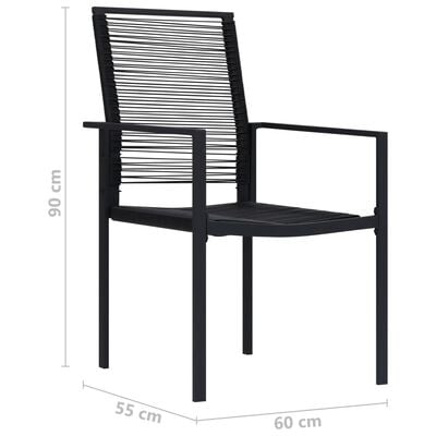 vidaXL Chaises de jardin lot de 2 Rotin PVC Noir