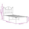 vidaXL Cadre de lit m&eacute;tal sans matelas avec t&ecirc;te de lit noir 75x190 cm