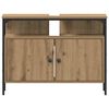 vidaXL Ensemble de mobilier de salle de bain avec &eacute;tag&egrave;re 3 pcs Marron