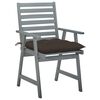 vidaXL Chaises &agrave; manger d'ext&eacute;rieur lot de 3 et coussins Acacia massif