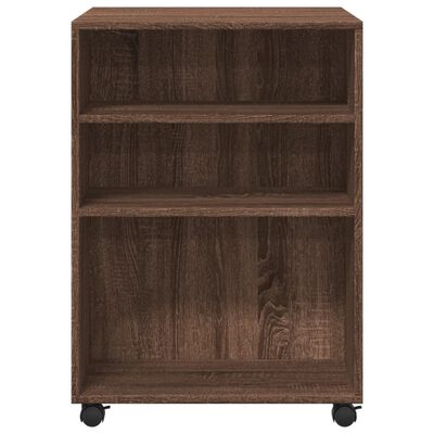 vidaXL Table d'appoint avec roues chêne marron bois d'ingénierie