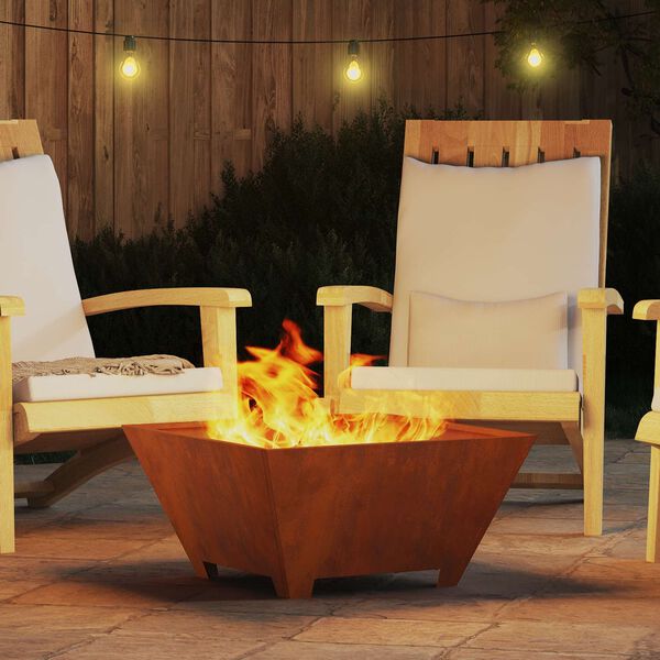 vidaXL Braise Marron 60 x 60 x 30 cm Acier Corten