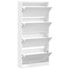vidaXL Armoire &agrave; chaussures 4 tiroirs rabattables blanc 80x21x163,5 cm